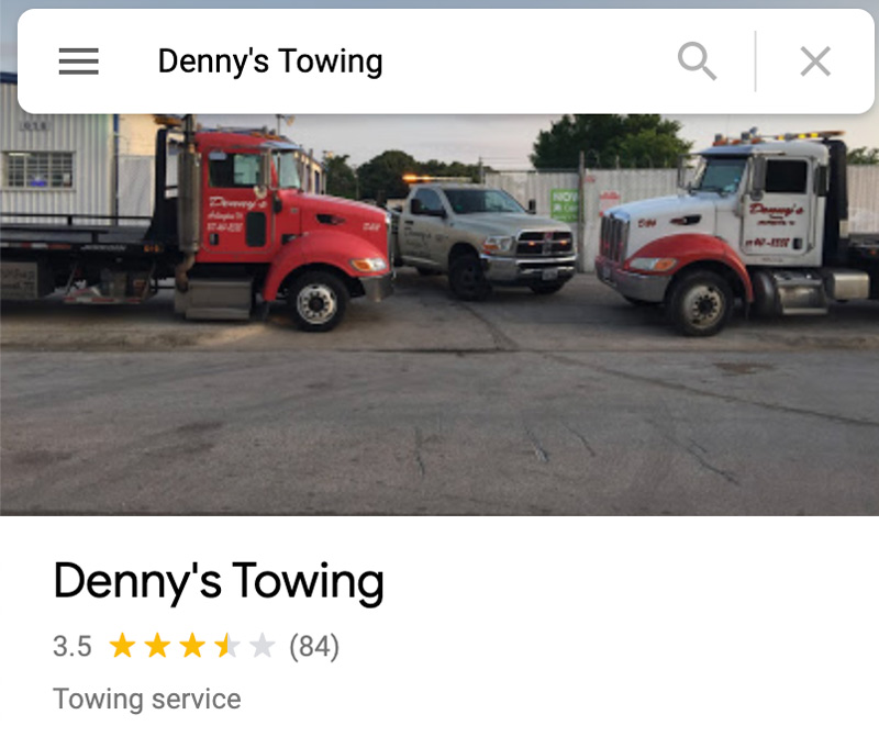 Dennys Towing Arlington Texas Location